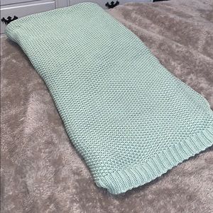 Knitted Sage Green Blanket